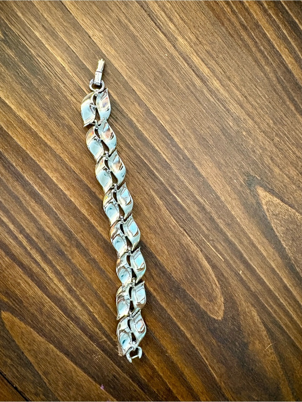 Vintage Lisner Silver Link Twist Bracelet 7”
